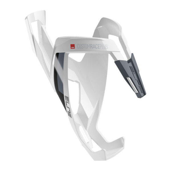 Elite Custom Race Plus Bottle Cage | Glossy White - Black