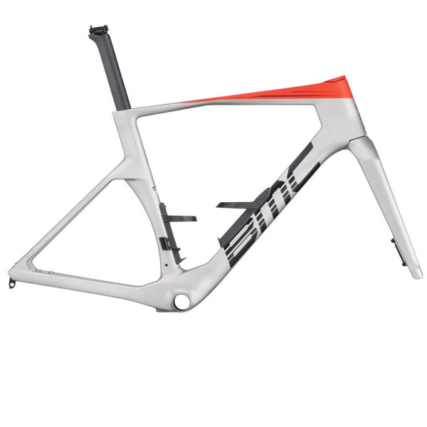 BMC Teammachine R 01 Frameset | Arctic Silver - Neon Red