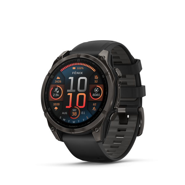 Garmin fēnix® 8 Amoled Titanium - Sapphire išmanusis laikrodis | 47 mm | Carbon Gray - Black