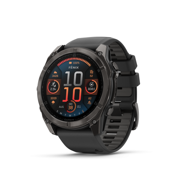 Garmin fēnix® 8 Amoled Titanium - Sapphire išmanusis laikrodis | 51 mm | Carbon Gray - Black