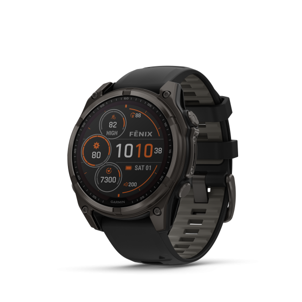 Garmin fēnix® 8 Solar Titanium - Sapphire išmanusis laikrodis | 47 mm | Carbon Gray - Black