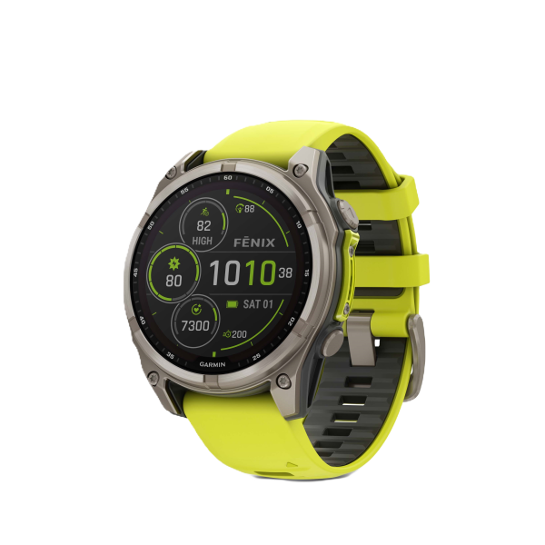 Garmin fēnix® 8 Solar Titanium - Sapphire išmanusis laikrodis | 47 mm | Titanium - Amp Yellow