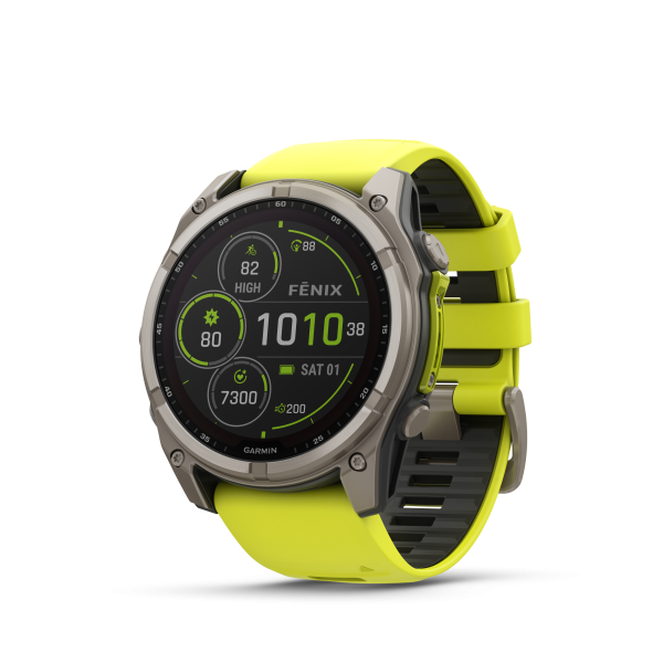 Garmin fēnix® 8 Solar Titanium - Sapphire išmanusis laikrodis | 51 mm | Titanium - Amp Yellow