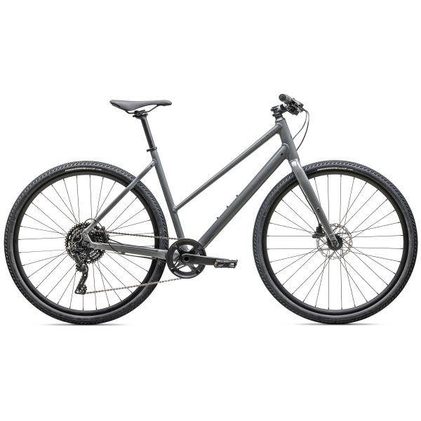 Specialized Sirrus X 3.0 Step-Through fitness dviratis | Ashen Grey - Black Liquid Metal Reflective