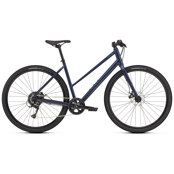 Specialized Sirrus X 1.0 Step-Through fitness dviratis | Satin Deep Marine - Grey Blue