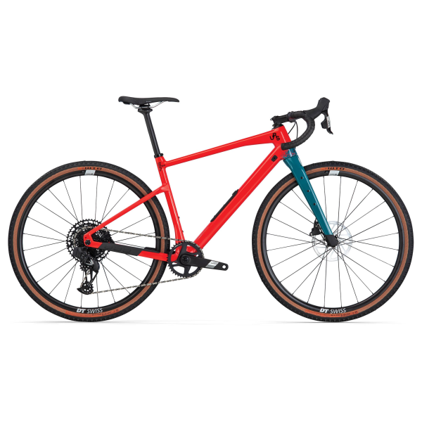 BMC UnReStricted Two Gravel dviratis | Neon Red - Dark Petrol