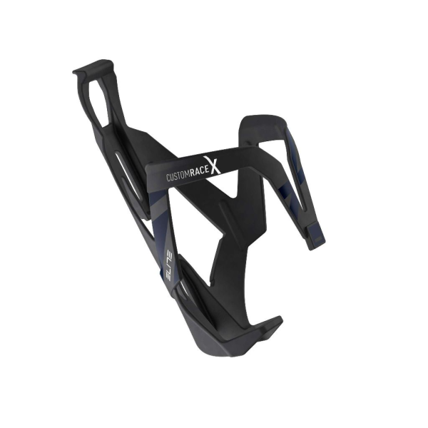 Elite Custom RaceX Bottle Cage | Black Skin - Blue Graphic