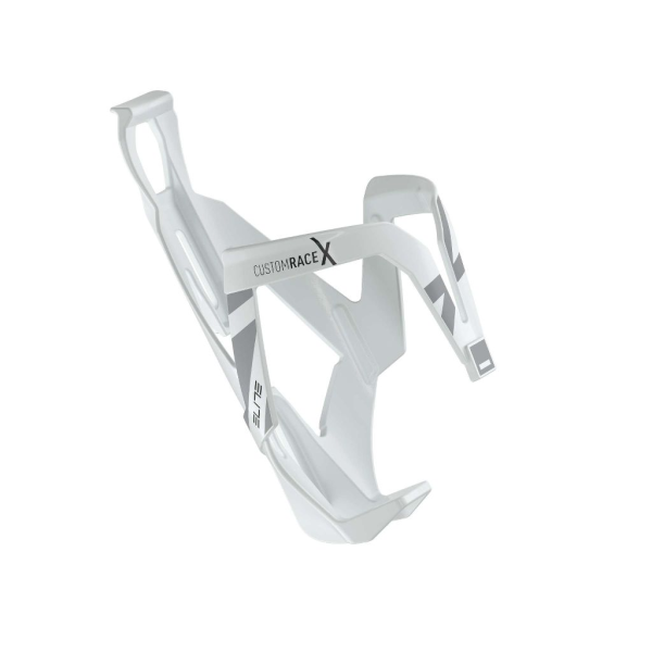 Elite Custom RaceX Bottle Cage | White Glossy - Grey Graphic