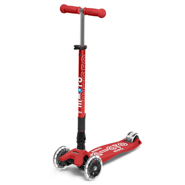 Maxi Micro Deluxe LED Foldable Scooter | Red