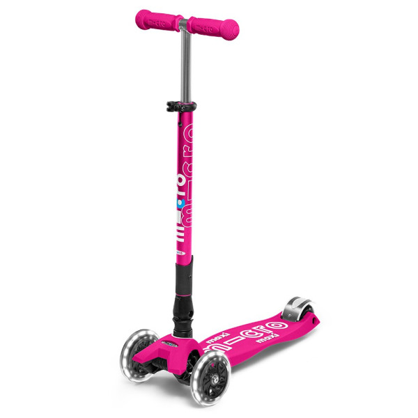 Maxi Micro Deluxe LED Foldable Scooter | Shocking Pink