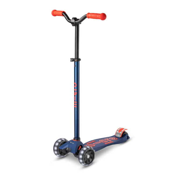 Maxi Micro Deluxe Pro LED Scooter | Navy - Red