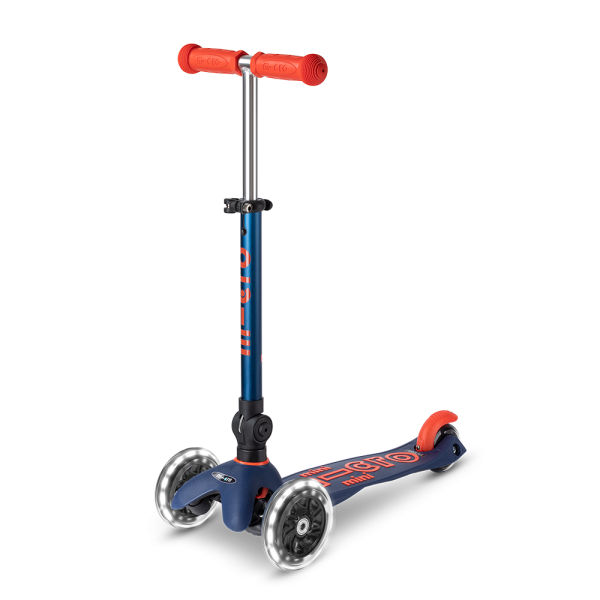 Mini Micro Deluxe LED Foldable Scooter | Navy Blue