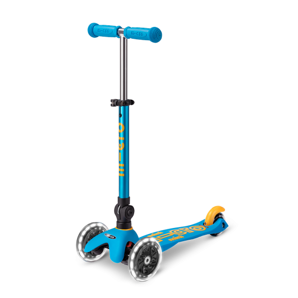 Mini Micro Deluxe LED Foldable Scooter | Ocean Blue