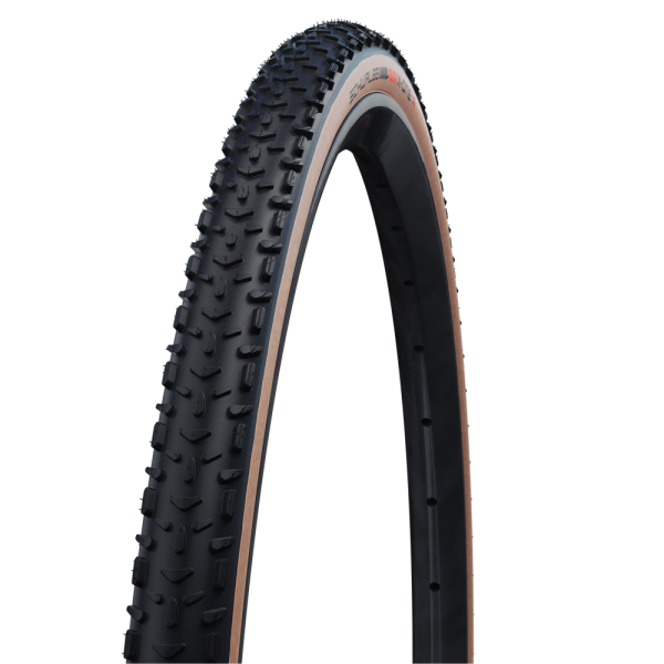 Schwalbe X-One R Evo Super Race V-Guard TLE 27.5" Addix Race sulankstoma padanga | Transparent Sidewall