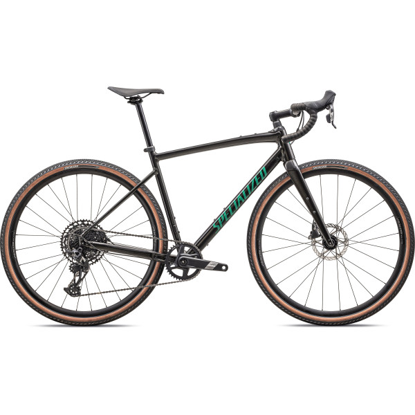 Specialized Diverge Comp E5 Gravel dviratis | Gloss Metallic Obsidian - Metallic Pine Green