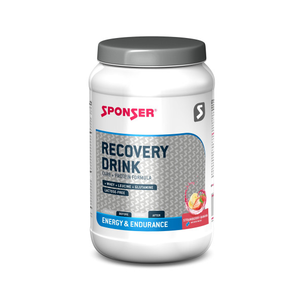 Sponser Recovery + Carbohydrates baltyminis gėrimas | 1200g | Strawberry-Banana