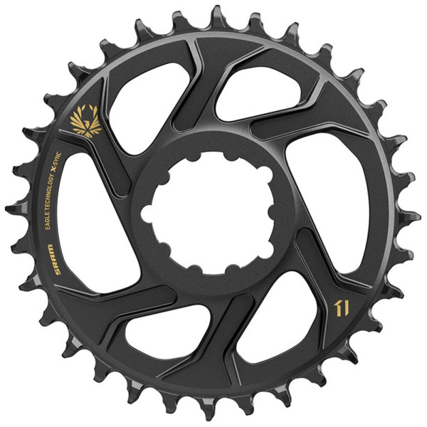 SRAM X-Sync 2 Eagle Direct Mount dantratis | 3mm Offset | DM | 1x12/11 pavarų | Black/Gold