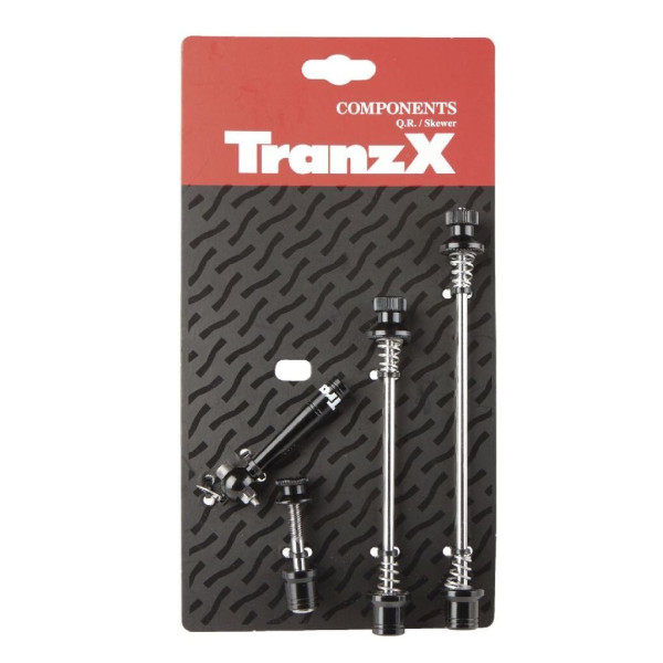 Tranz X Quick Release Axles with Special Anti Theft Key | Black