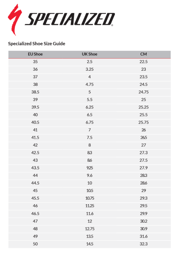 specialized torch 2.0 size chart