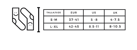 Pacific Socks Size Chart